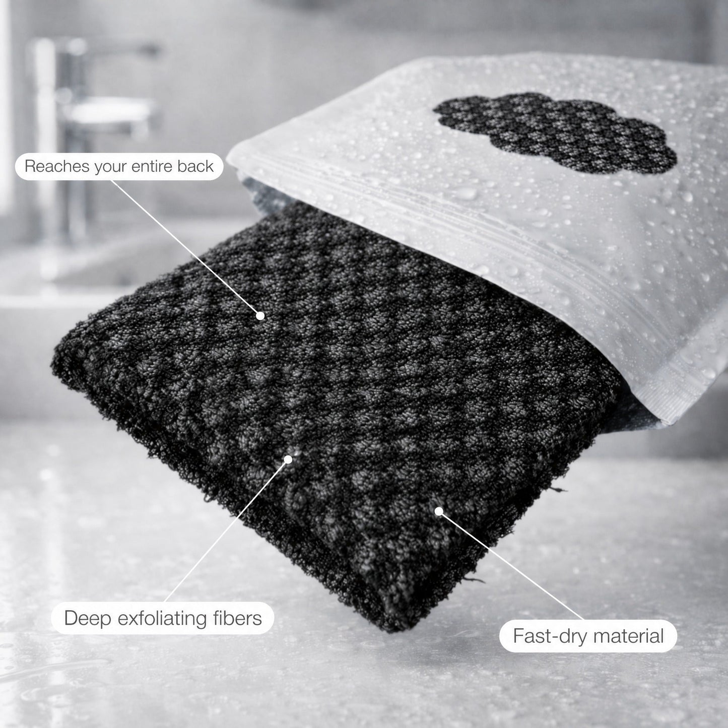 🏆Exfoliating Antibacterial Towel – ✨Kills Odor-Causing Bacteria, Baby-Smooth Skin🧼