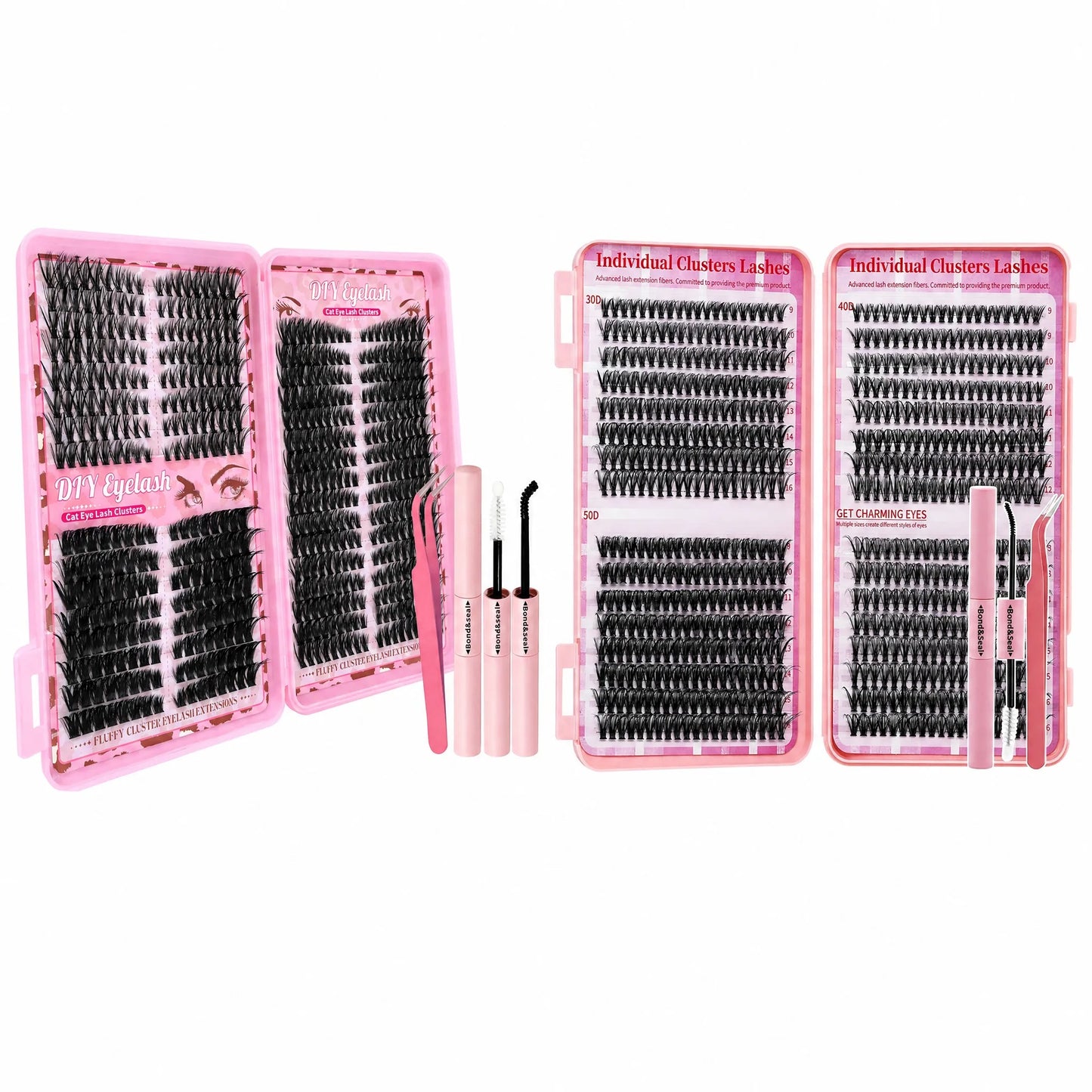 โจ๐ฏDIY Lash Extension Kit โ๐๏ธ Lash Clusters, Bond & Seal, Tweezers Included๐ฏ