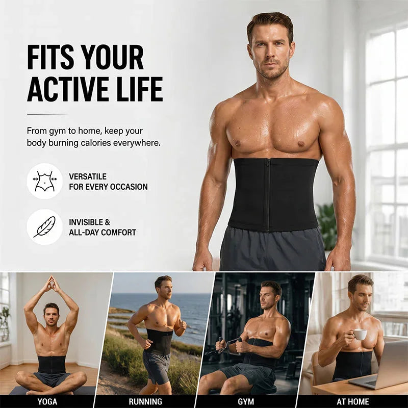 🏆AEXZR® Waist Trainer Trimmer Zipper Sweat Belt🔥