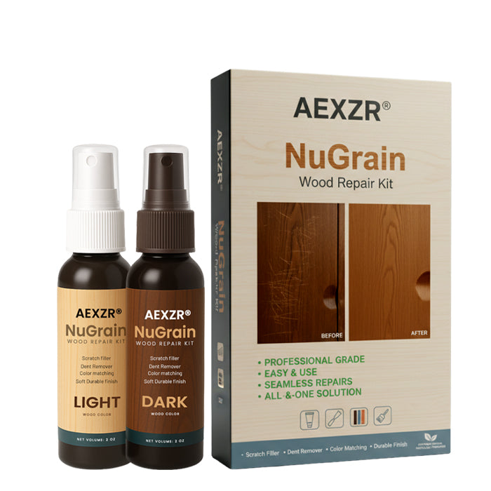 🏆Offical Store: AEXZR® NuGrain Wood Repair Kit – 🛡️Nano-Wood Fiber Heals Scratches in 60 Secs⚡