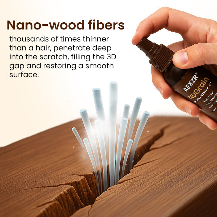 🏆Offical Store: AEXZR® NuGrain Wood Repair Kit – 🛡️Nano-Wood Fiber Heals Scratches in 60 Secs⚡