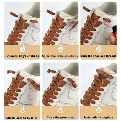 Adjustable Elastic No-Tie Shoelaces Set, 39.37" Length, Comfortable for Men & Women with Metal Lock Tips Outdoorfun