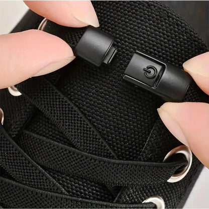 Adjustable Elastic No-Tie Shoelaces Set, 39.37" Length, Comfortable for Men & Women with Metal Lock Tips Outdoorfun