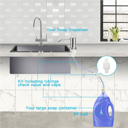 🚿 AEXZR® Built-in Sink Soap Dispenser – 360° Swivel Pump with Under-Sink Extension Tube Kit