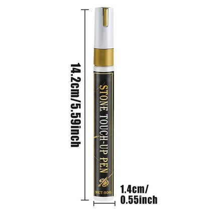 ✨ Golden Tombstone Marker Pen –🖌️ Restores Faded Names & Dates on Granite, Marble🕊️