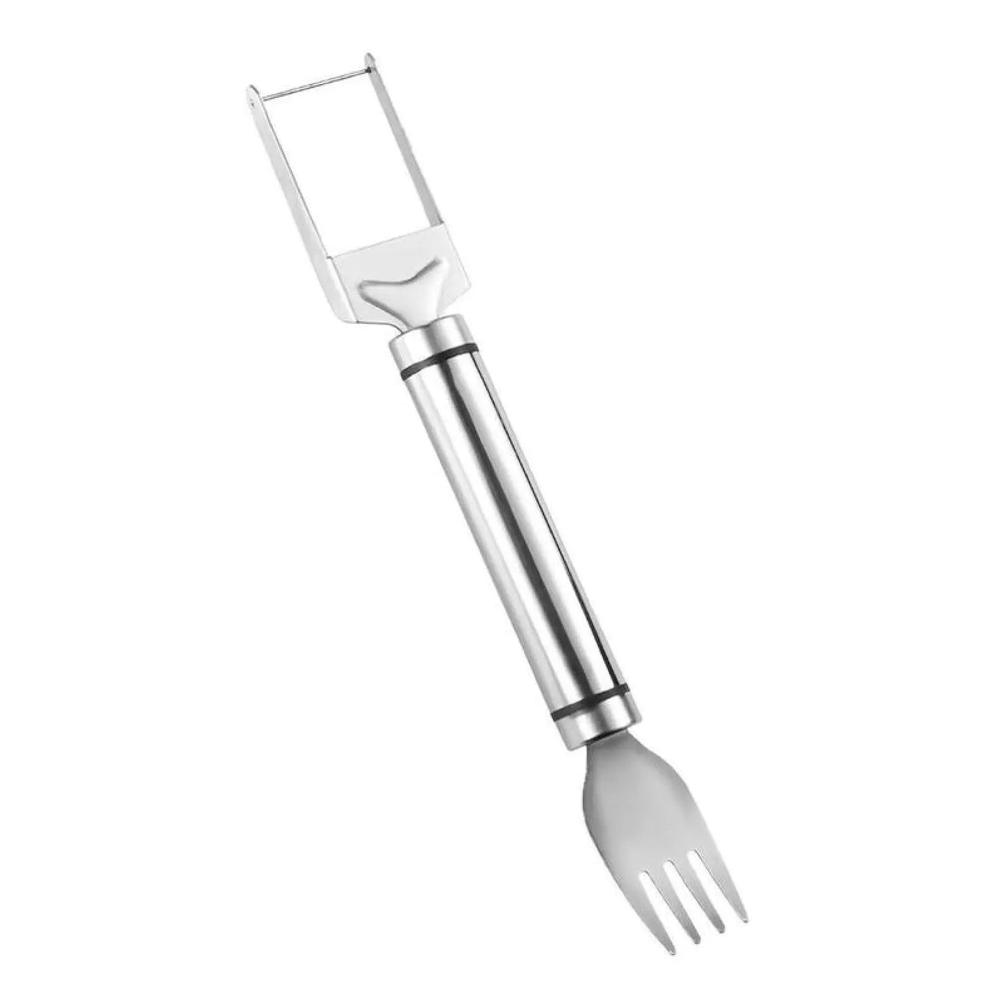 Watermelon Fork Slicer Cutter Slicer Tool,2-In-1 Stainless Steel Fruit Cutter, Dual Head Fruit Forks Slicer Knife with round Handle Fruit Cutting Kitchen Utensils