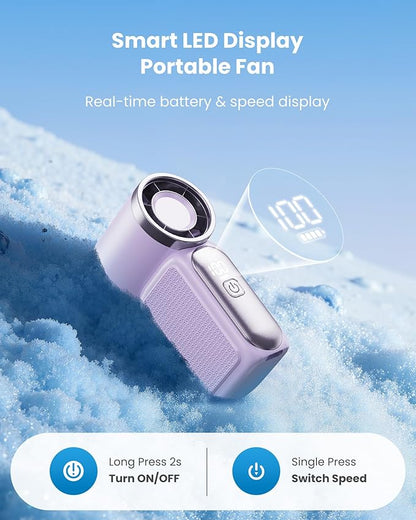 Limited Time💨❄️Turbo Handheld Fan – 16900 RPM, 6 speeds, LED display