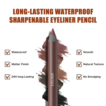 24HR Waterproof Eyeliner Pencil, Smudge-Proof Long-Lasting Smooth Cream Liner🖤