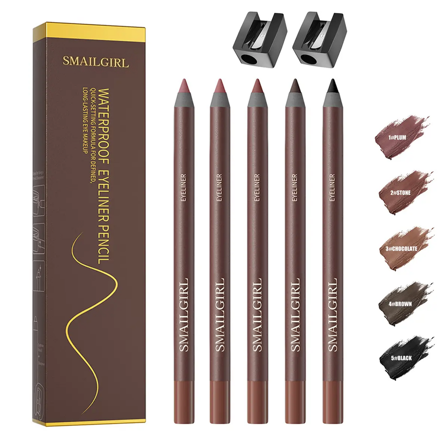 24HR Waterproof Eyeliner Pencil, Smudge-Proof Long-Lasting Smooth Cream Liner🖤