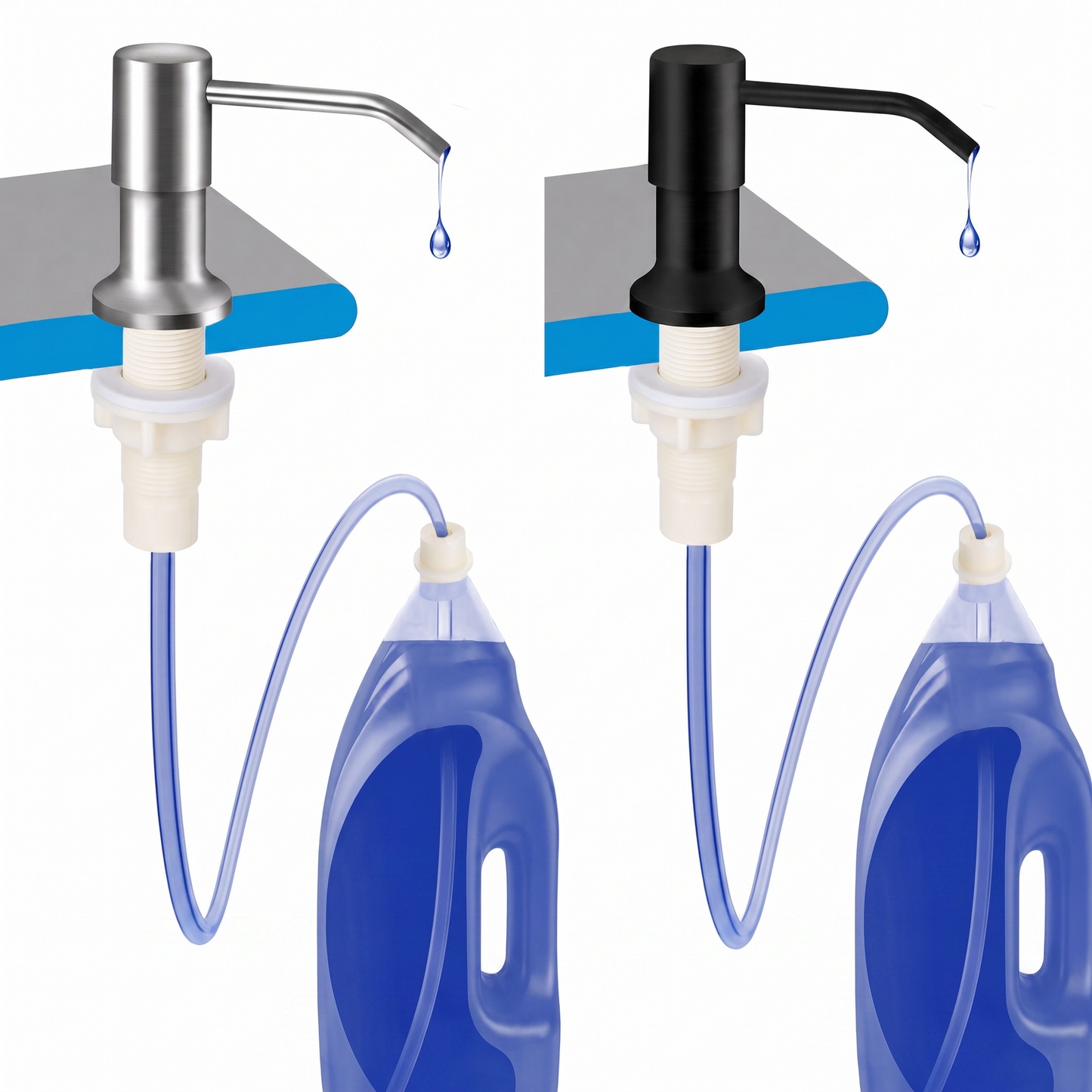 🚿 AEXZR® Built-in Sink Soap Dispenser – 360° Swivel Pump with Under-Sink Extension Tube Kit