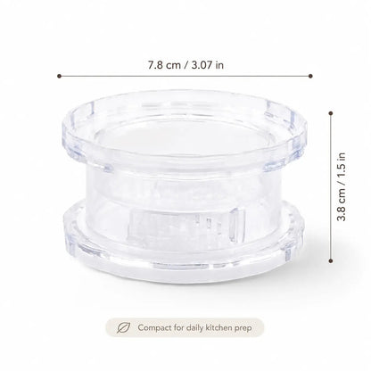 Manual Garlic Twister & Mincer, Compact Garlic Grinder for Garlic, Ginger, Onion, Herbs and Nuts, Clear Kitchen Prep Gadget