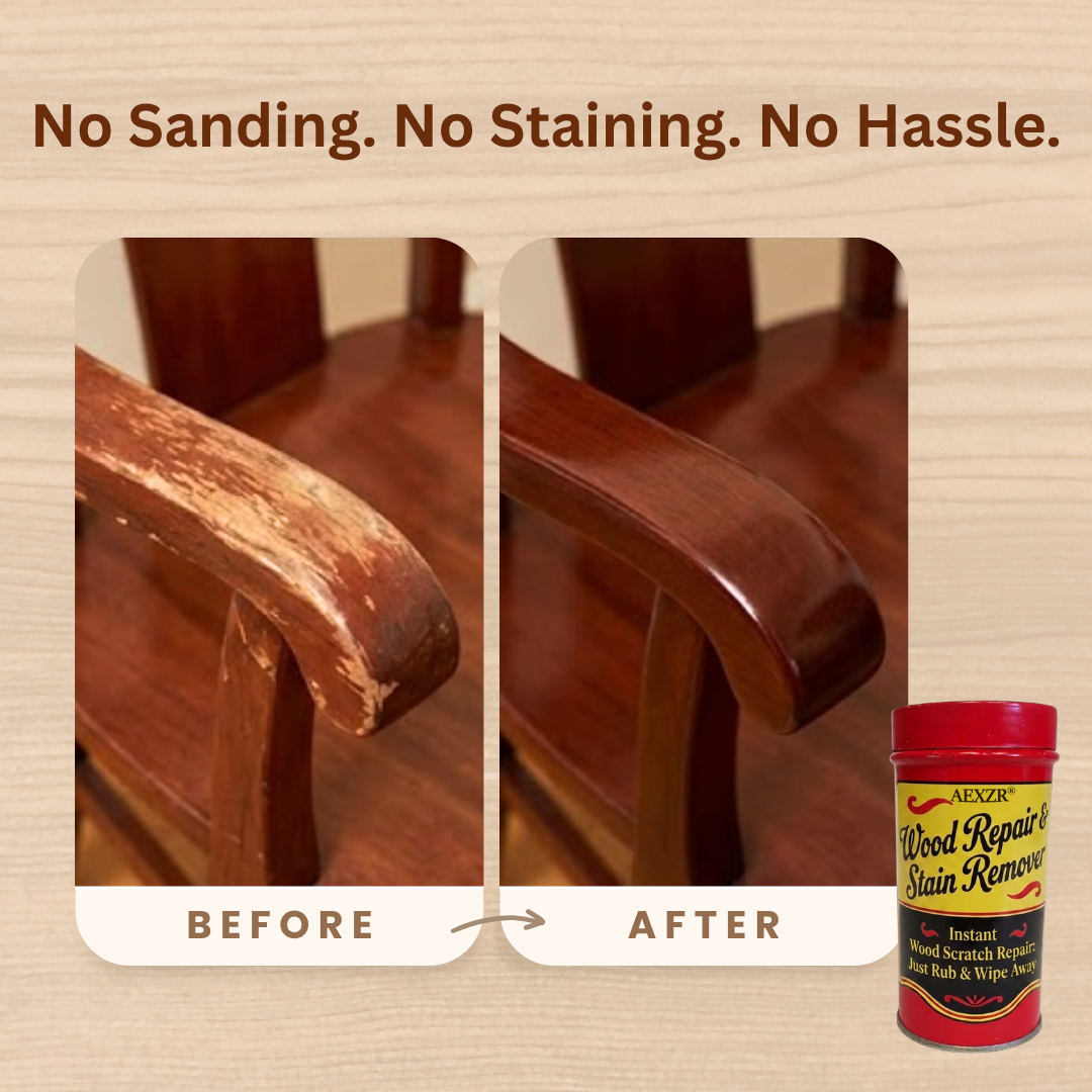 ✨ AEXZR® Wood Repair & Stain Remover –🪑 Instantly Erases Scratches, Scuffs & Watermarks🛡️