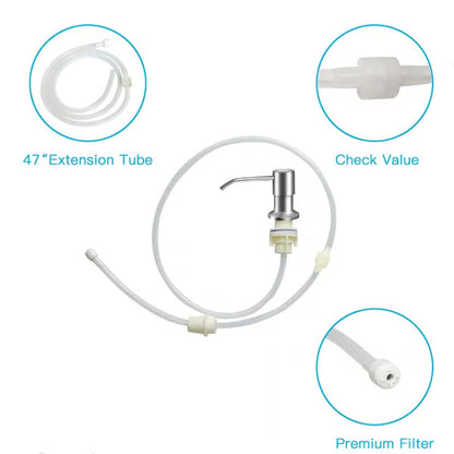 🚿 AEXZR® Built-in Sink Soap Dispenser – 360° Swivel Pump with Under-Sink Extension Tube Kit