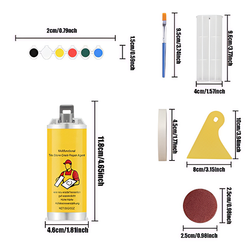 🔥Quick-Drying Tile Repair -🔧 DIY Pro Kit for Cracks & Chips✨