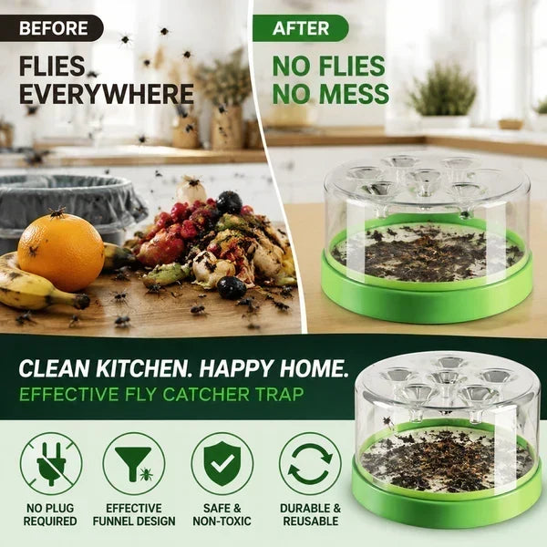 🏆Flash Sale⚡50K+ SOLD! Almost Gone-💥🔌✅ Reusable fly trap—no electricity, no poison! 🏠 Safe to use in the kitchen and around children and pets.