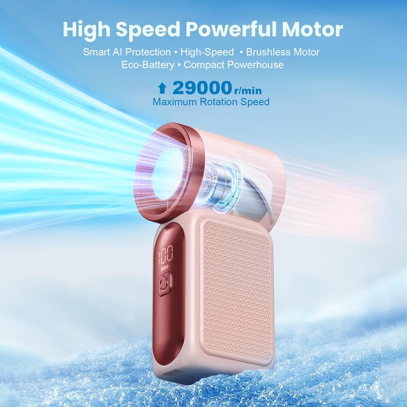 Limited Time💨❄️Turbo Handheld Fan – 16900 RPM, 6 speeds, LED display