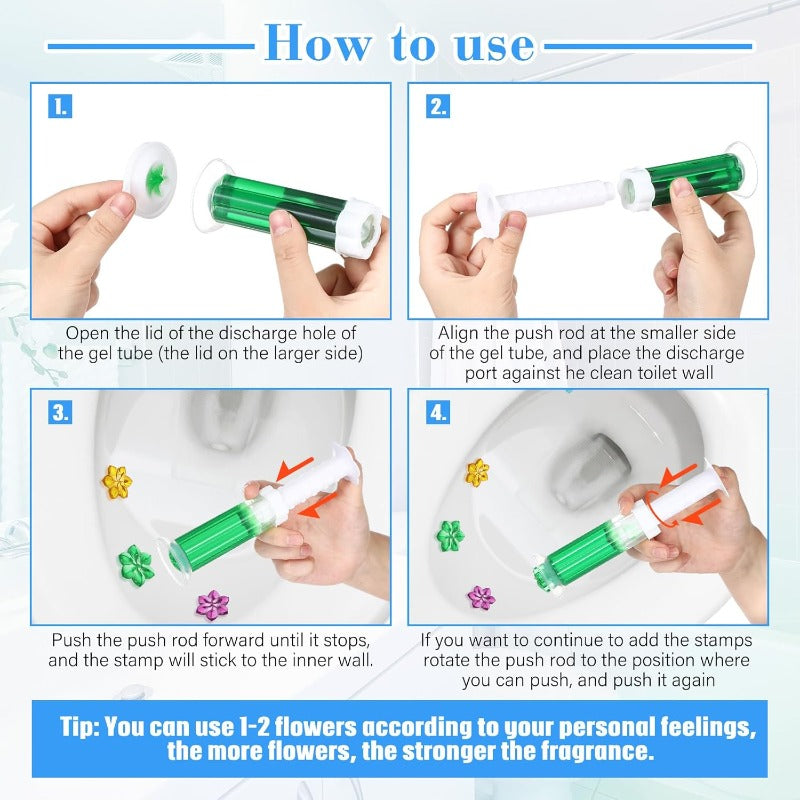 🌸 Fresh Flush Gel Stamp Kit – One Stamp Lasts 150 Flushes✨