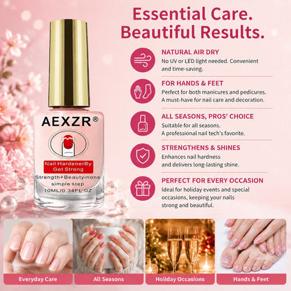 💅2PCS Natural Pink Nail Strengthener - 10 ml Nail Care Treatment🌸
