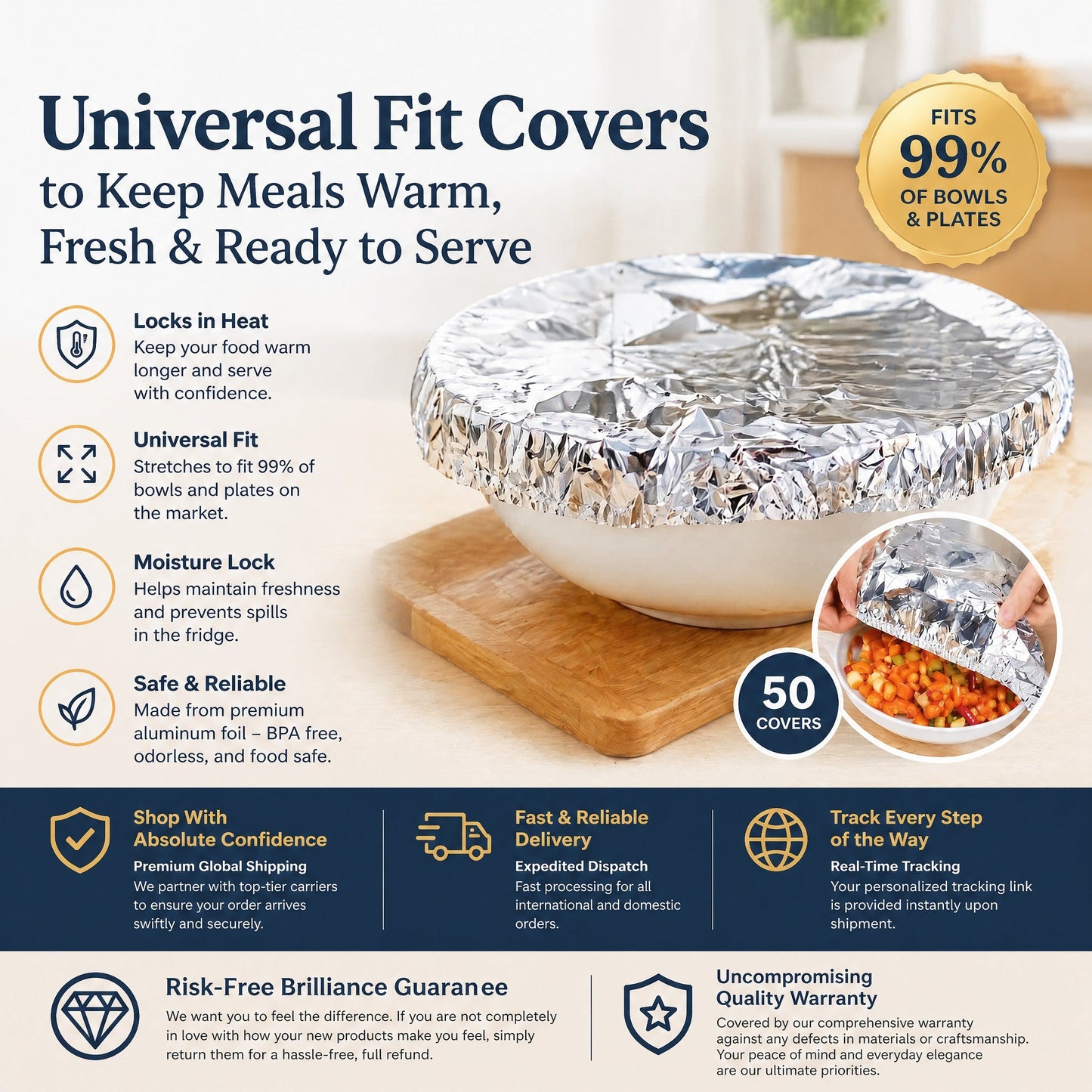 🔥 AEXZR® Insulated Food Covers (50 PCS) – Keep Meals Warm, Ready, & Covered🍽️