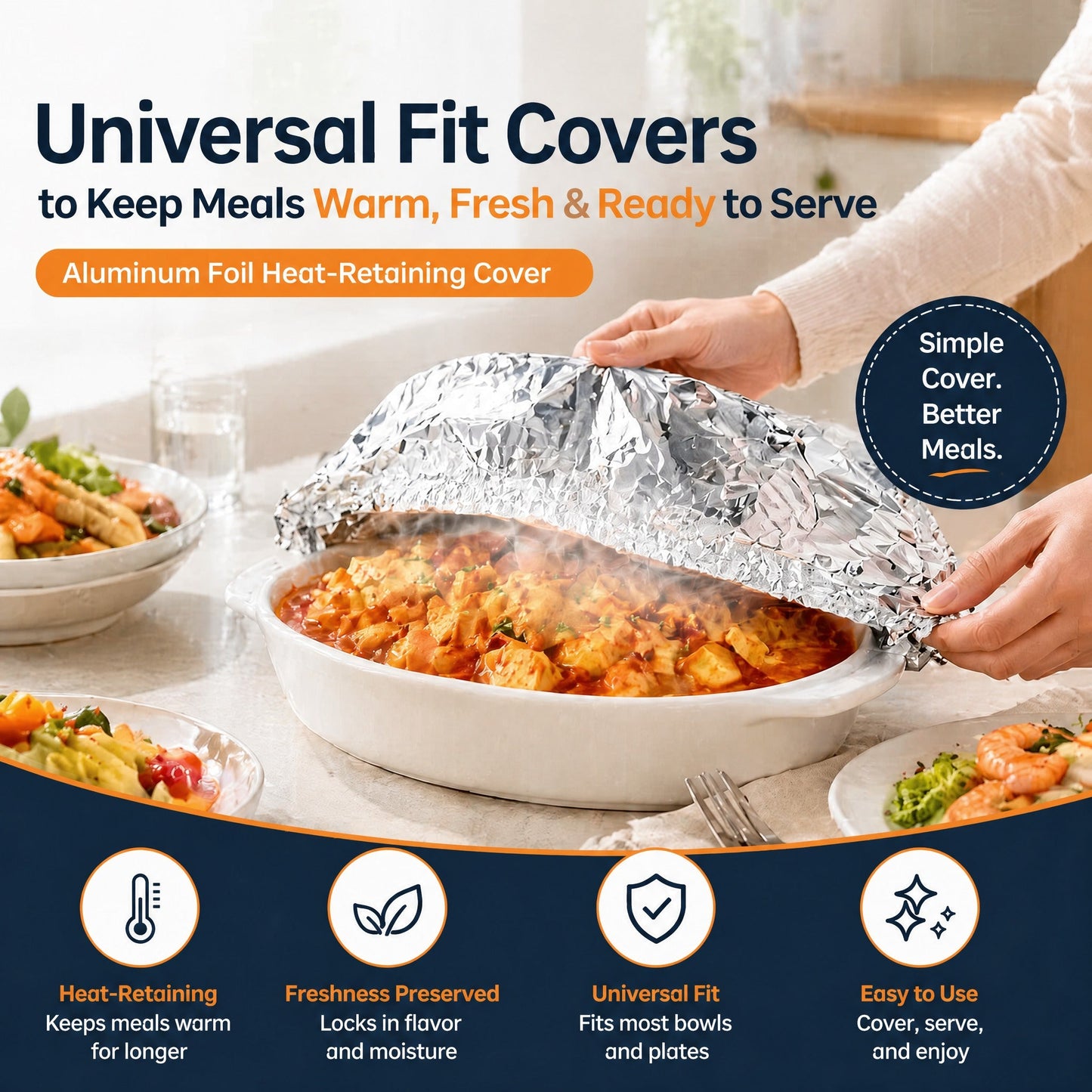 🔥 AEXZR® Insulated Food Covers (50 PCS) – Keep Meals Warm, Ready, & Covered🍽️