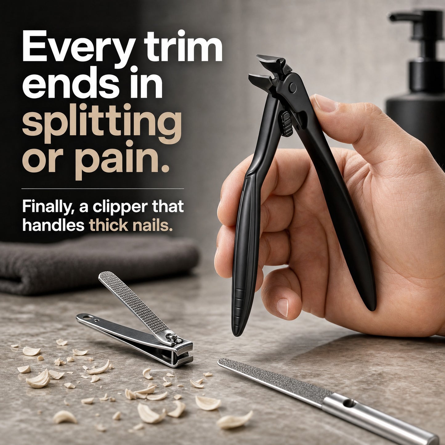 ✂️ 🖤 Black Curved Nail Clipper – Ergonomic & Easy for Seniors 🖤