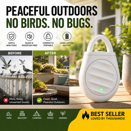 🔥🏆Limited time: Buy 3 get 2 free!🐦 AEXZR® Portable Ultrasonic Bird Repellent Keychain