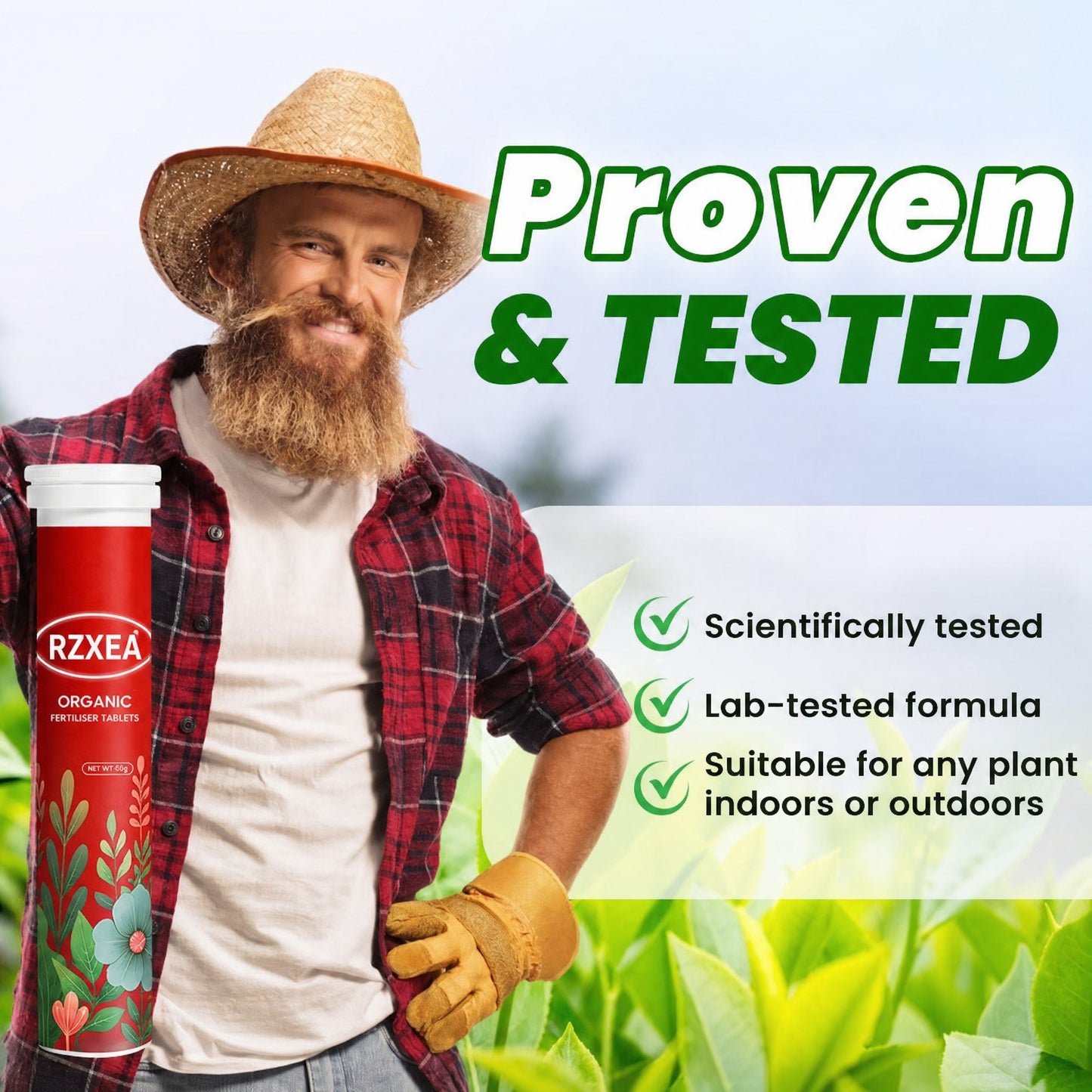 🏆🌱All-in-One Nutrient Boost | RZXEA® Organic Fertilizer Tablets- Slow Release Plant Food for 60 Days⭐️