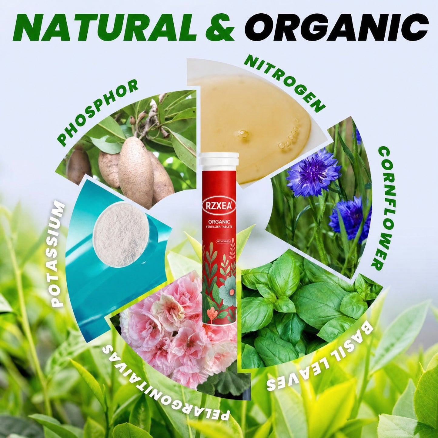 🏆🌱All-in-One Nutrient Boost | RZXEA® Organic Fertilizer Tablets- Slow Release Plant Food for 60 Days⭐️