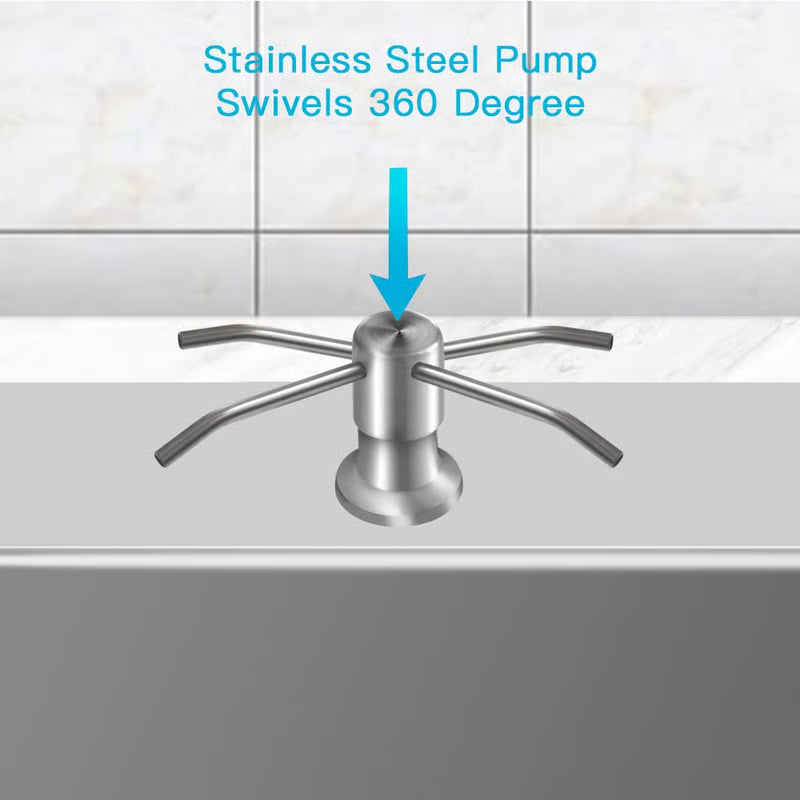🚿 AEXZR® Built-in Sink Soap Dispenser – 360° Swivel Pump with Under-Sink Extension Tube Kit