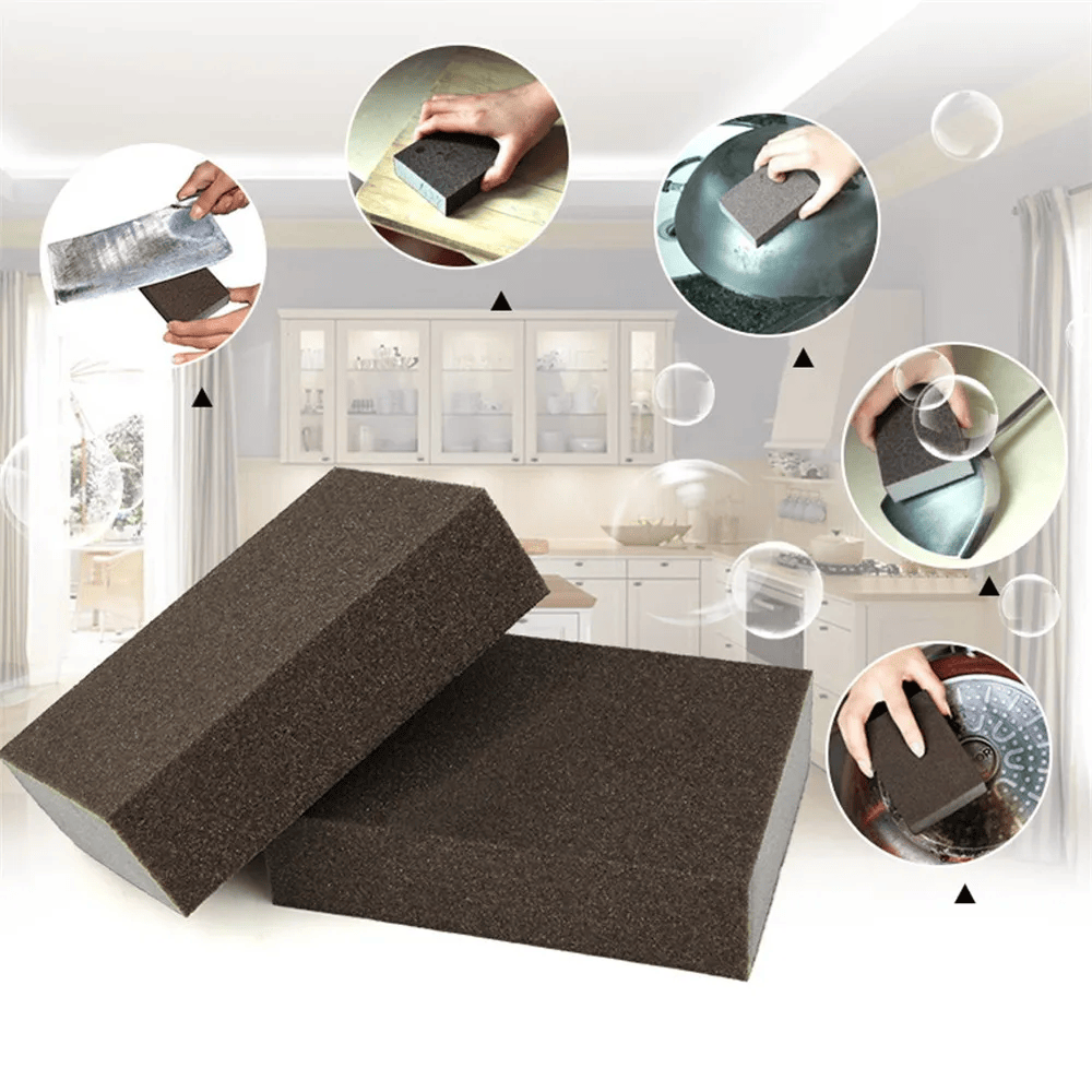 🧽 Nano Carborundum Scouring Pad – 🌿No Chemicals Needed, Removes Rust & Burnt Grease✨