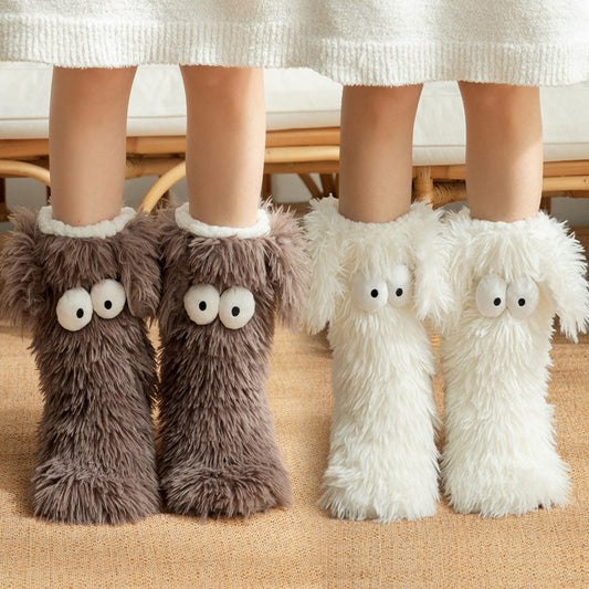 🧦🏆AEXZR® Women’s Plush Slipper Socks – Warm Fleece-Lined Anti-Slip Home Socks☁️