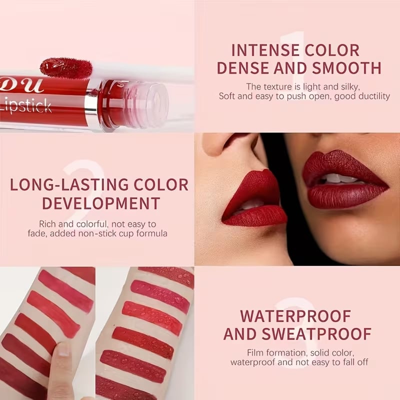 💋AEXZR® 10Pcs Matte Waterproof Lip Gloss Set💄