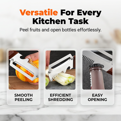 🏆🔪 3-in-1 Scallion Shredder & Peeler – ⚡Shred, Peel, Open Bottles – One Tool🏆