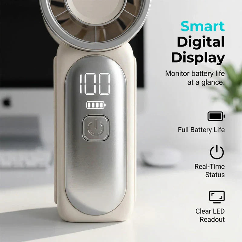 Limited Time💨❄️Turbo Handheld Fan – 16900 RPM, 6 speeds, LED display