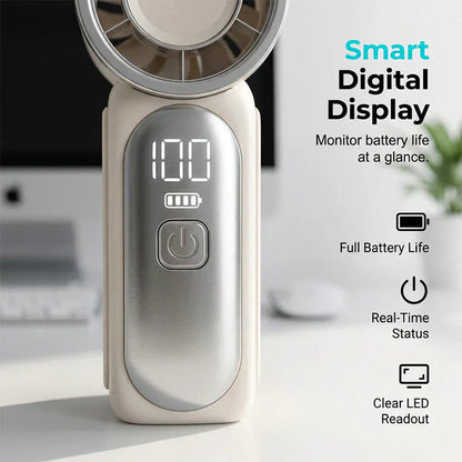 Limited Time💨❄️Turbo Handheld Fan – 16900 RPM, 6 speeds, LED display