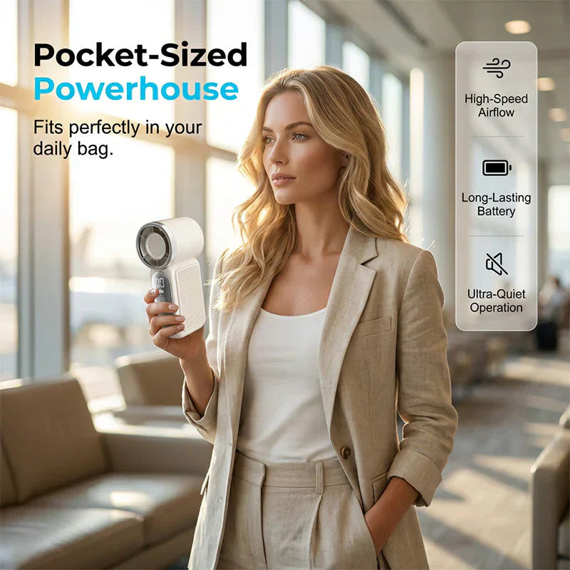 Limited Time💨❄️Turbo Handheld Fan – 16900 RPM, 6 speeds, LED display