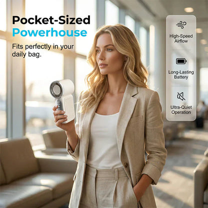 Limited Time💨❄️Turbo Handheld Fan – 16900 RPM, 6 speeds, LED display