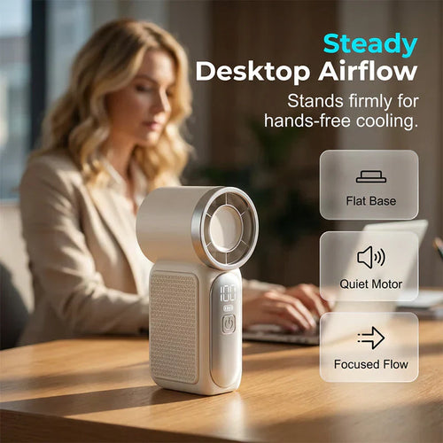 Limited Time💨❄️Turbo Handheld Fan – 16900 RPM, 6 speeds, LED display