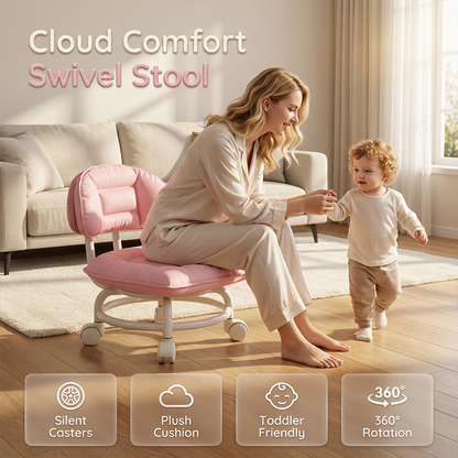 🪑⏰Limited Time! ⏰Sfrcord® Rolling Low Stool with Backrest – comfortable and mobile 🛠️✨