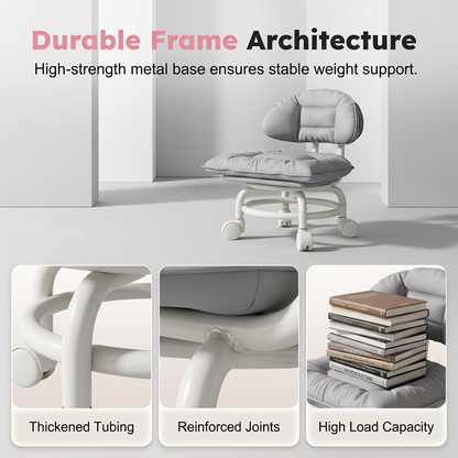 🪑⏰Limited Time! ⏰Sfrcord® Rolling Low Stool with Backrest – comfortable and mobile 🛠️✨