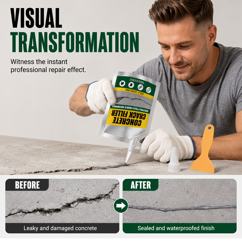 🧱🏆 AEXZR® Waterproof Concrete Crack Filler – Strong Sealant Repair Kit🛠️