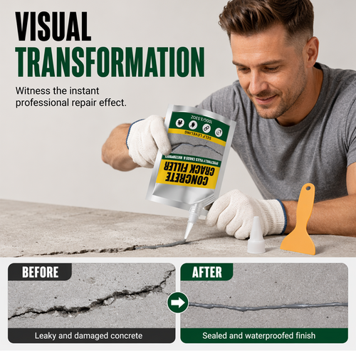 🧱🏆 AEXZR® Waterproof Concrete Crack Filler – Strong Sealant Repair Kit🛠️