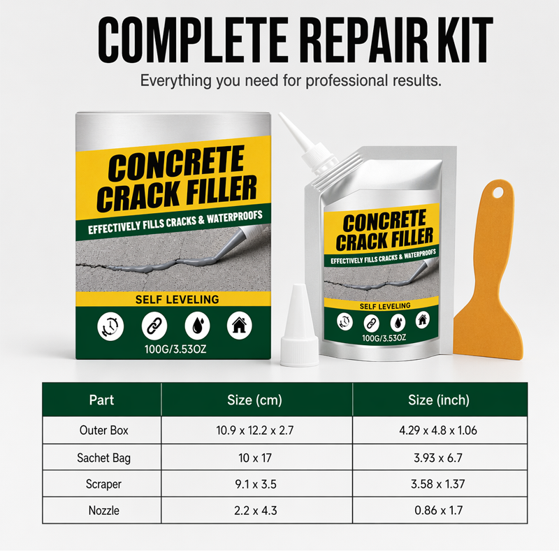 🧱🏆 AEXZR® Waterproof Concrete Crack Filler – Strong Sealant Repair Kit🛠️