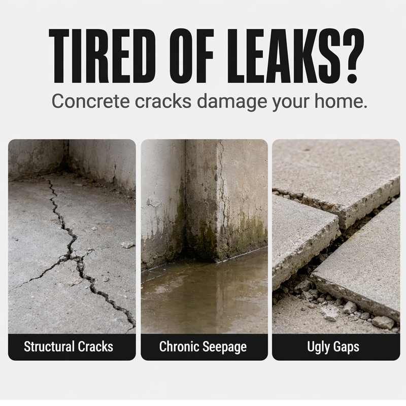 🧱🏆 AEXZR® Waterproof Concrete Crack Filler – Strong Sealant Repair Kit🛠️